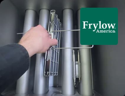 Frylow between the fryer coils