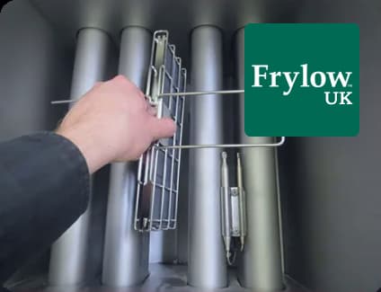 Frylow between the fryer coils