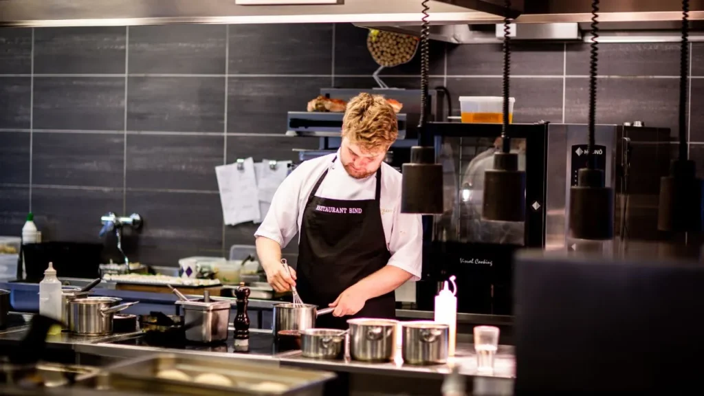Chef in a commercial kitchen
