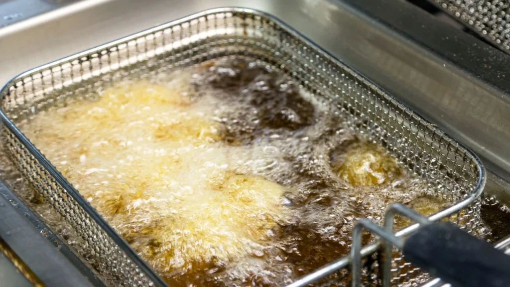 Close up of clean deep fryer