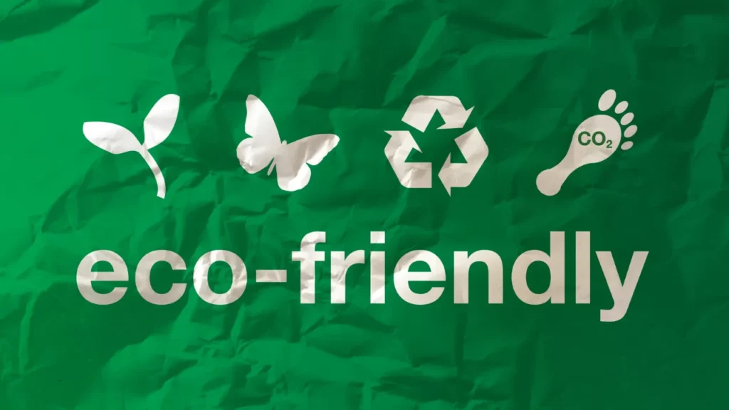 Green and white eco-friendly sign