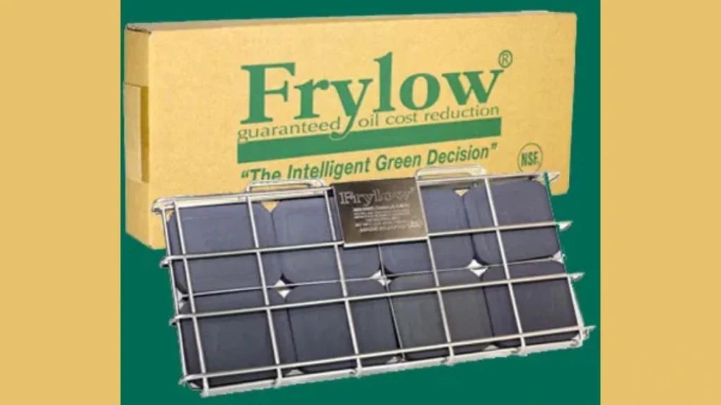 Frylow device and packaging promoting oil cost reduction