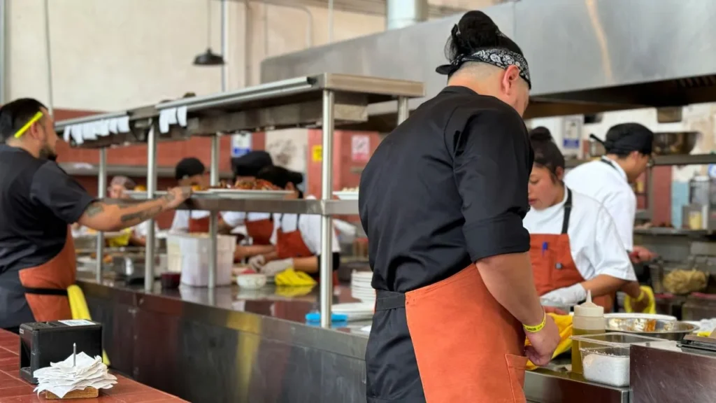 Professional chefs working in a busy kitchen