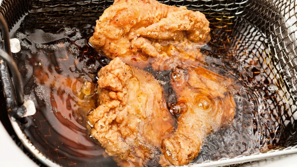 deep frying chicken