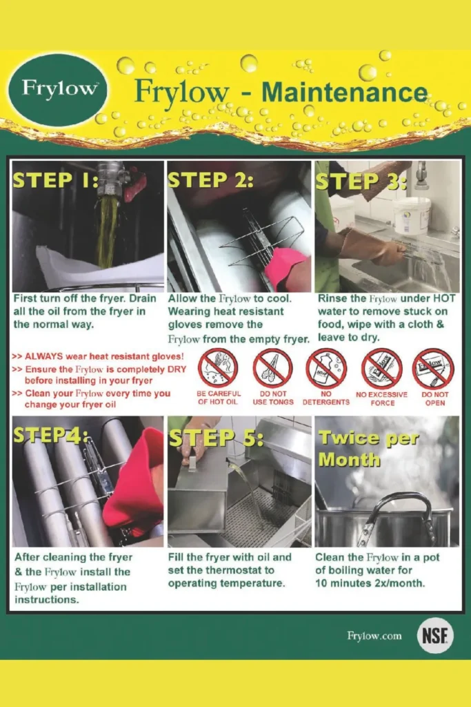 Step-by-step Frylow maintenance guide for proper fryer care.